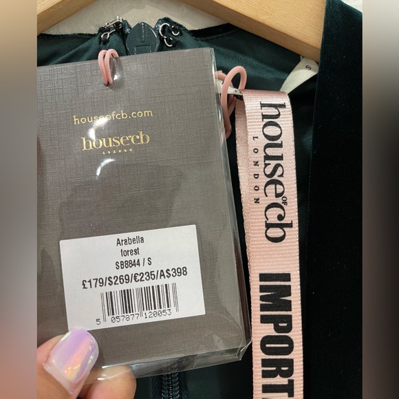 House of CB Arabella Forest Velvet Corset Dress - Picture 3 of 5